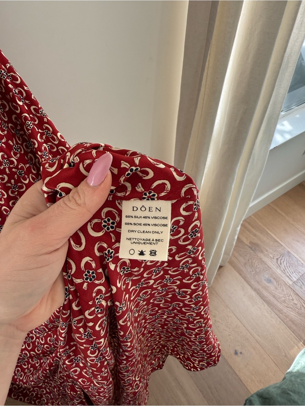 Doen Red Floral Puff-Sleeve Maxi Dress Theodora - Picture 4 of 5